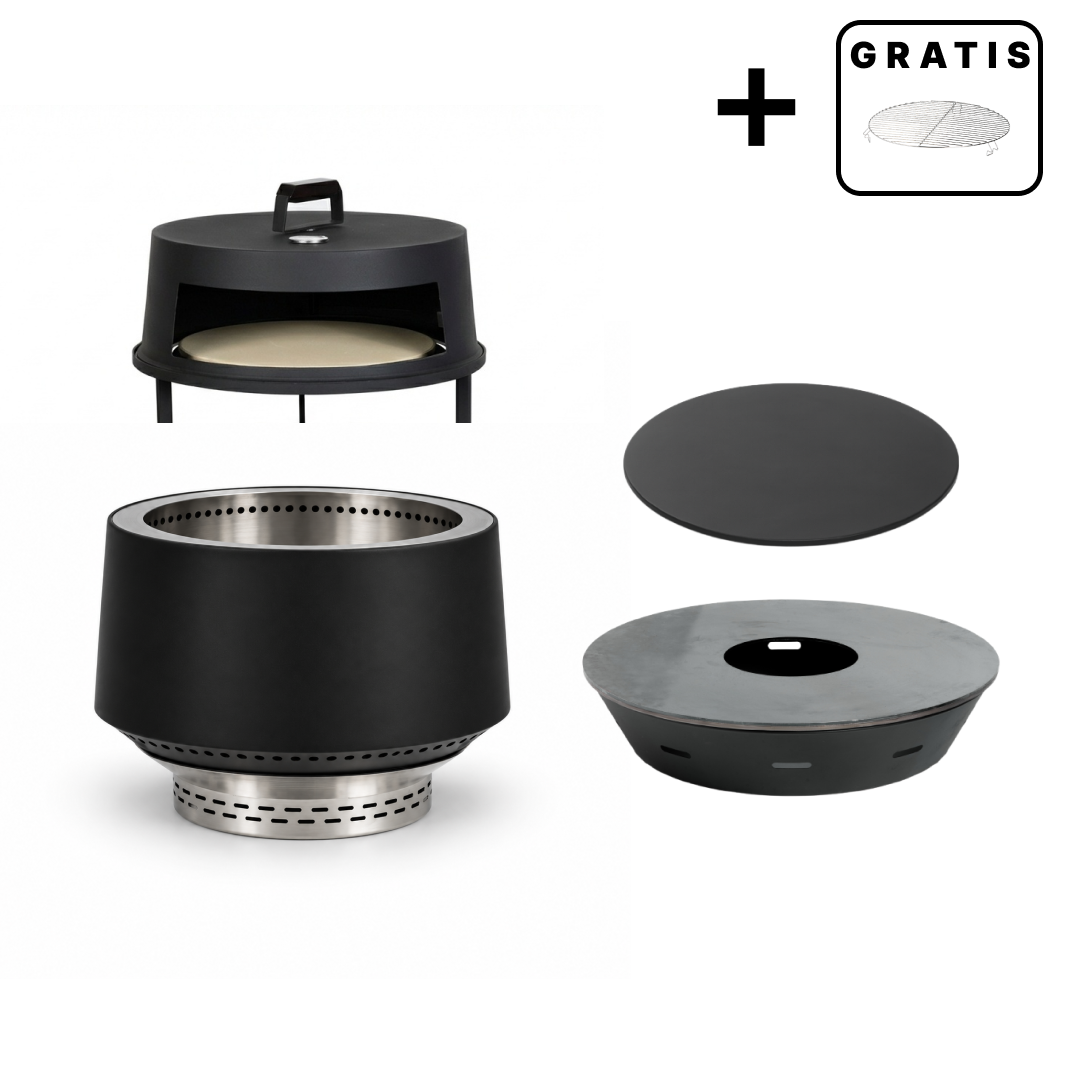 Sæt: Juna + låg + grill med stegeplade + pizzaovnsindsats